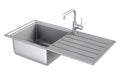 Modern Metalic Kitchen Sink with Stainless Steel Water Tap, Fau