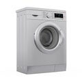 Modern Metalic Washing Machine. 3d Rendering