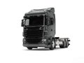 Modern metallic dark gray heavy transport truck without a trailer Royalty Free Stock Photo