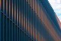 Modern metallic facade, architectural feature with stripped pattern