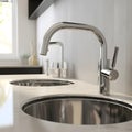 Modern metallic faucet with small lever