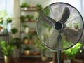 Modern metallic floor stand electric fan