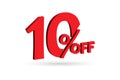 A modern, metallic silver button graphic displaying a 10% off discount. Royalty Free Stock Photo