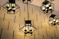 Modern metallic stylish hang ceiling lamps with beautiful wall background