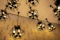 Modern metallic stylish hang ceiling lamps with beautiful wall background