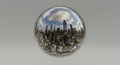 Modern metropolis warped in a reflective orb Royalty Free Stock Photo