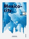 Mexico City skyline city gradient vector poster