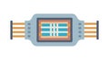 Modern Microchip Processor with Connection Points, vector design Generative AI Royalty Free Stock Photo
