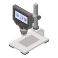 Modern microscope icon, isometric style