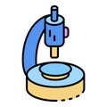 Modern microscope icon color outline vector