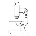 Modern microscope icon, outline style
