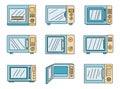 Modern microwave icon set vector color