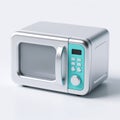 Modern microwave oven with digital control panel and silver finish Royalty Free Stock Photo