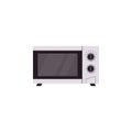 Modern microwave oven front view, flat vector illustration isolated on white. Royalty Free Stock Photo