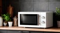 Modern microwave oven in kitchen Royalty Free Stock Photo