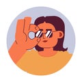 Modern middle eastern woman wearing sunglasses 2D vector avatar illustration