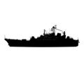 Modern military ship silhouette. Vector EPS10. Royalty Free Stock Photo