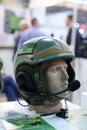 Modern military tactical Kevlar helmet at the exhibition, the production of Ukraine