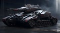 Modern military weapons, tank of the future, black
