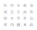 Modern mindset line icons collection. Progressivism, Adaptability, Innovation, Piering, Resilience, Collaboration