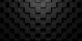 Modern minimal black checkerboard shifted cube geometrical pattern background flat lay top view from above