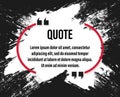 Modern minimal black frame for your text with jogs. Quote