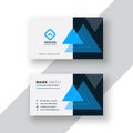 Modern minimal blue business card design with triangle shapes