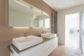 Interior of a modern minimal elegant bathroom