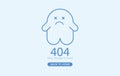 Modern minimal of 404 error page for website, 404 Error the page not found with dead ghost. Concept cartoon cut theme web banner,