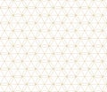 Modern minimal golden vector geometric seamless pattern with thin lines, grid Royalty Free Stock Photo