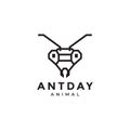 Modern minimal head ant logo design vector graphic symbol icon illustration creative idea Royalty Free Stock Photo