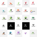 Modern Minimal Mega Vector 25 Logo set Collection Royalty Free Stock Photo