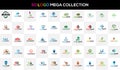 Modern Minimal Mega Vector 50 Logo set Collection Royalty Free Stock Photo