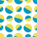 Blue and yellow digital polka dot pattern