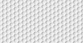 Modern minimal small white inset honeycomb hexagon geometrical pattern background flat lay from above frame filling