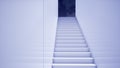 Modern minimal white building with stairs, 3d rendering Royalty Free Stock Photo