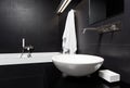 Modern minimalism style bathroom interior in black Royalty Free Stock Photo