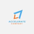 Modern minimalist accelerate rocket logo icon vector template Royalty Free Stock Photo