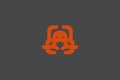 Modern minimalist angry octopus Royalty Free Stock Photo