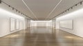 Modern minimalist art gallery interior, clean white space with empty picture frames, template for interior design Royalty Free Stock Photo