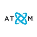 Modern minimalist atomic vector logo