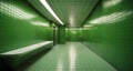 Modern, minimalist bathroom with green tiles and white fixtures Royalty Free Stock Photo