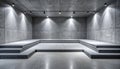 Modern Minimalist Concrete Stage with Spotlight Illumination and Tiered Platform Royalty Free Stock Photo