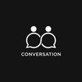 Modern Minimalist Conversation Chat infinity people logo icon vector template