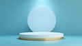 Modern Minimalist 3D Rendering with Gradient Background and Podium Royalty Free Stock Photo