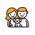 Couple with doglogo vector icon design graphic for digital and print media Royalty Free Stock Photo
