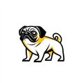 Pug Dog logo vector design graphic for digital and print media Royalty Free Stock Photo