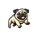 Pug Dog logo vector design graphic for digital and print media Royalty Free Stock Photo