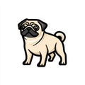 Pug Dog logo vector design graphic for digital and print media Royalty Free Stock Photo