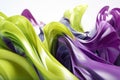 Twisted Waves: Chartreuse Green and Violet Purple in Modern Minimalist Desig